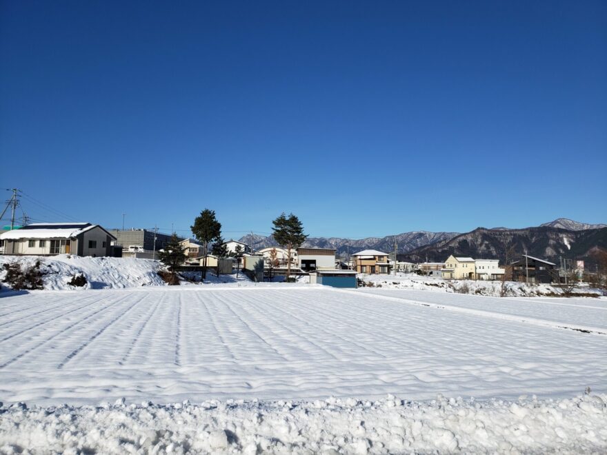富士吉田市農村公園　雪景色